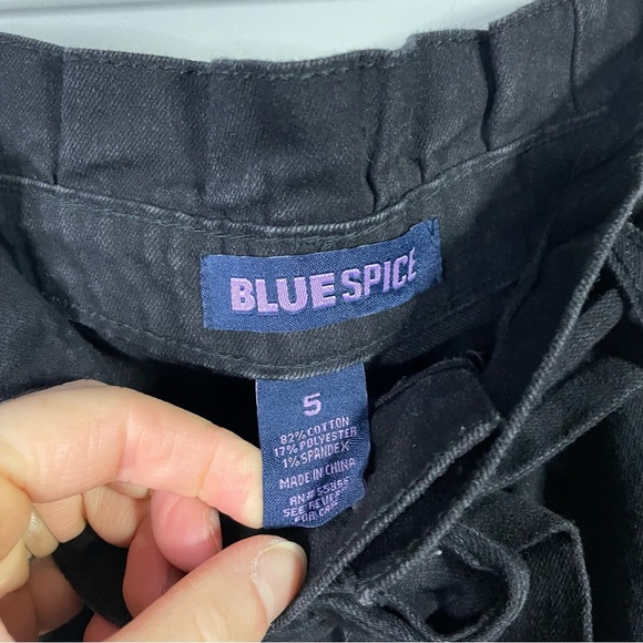 Blue Spice Back Denim High Rise Casual Skinny Mom Jeans Paper Bag Waist Size 5 - Picture 3 of 8